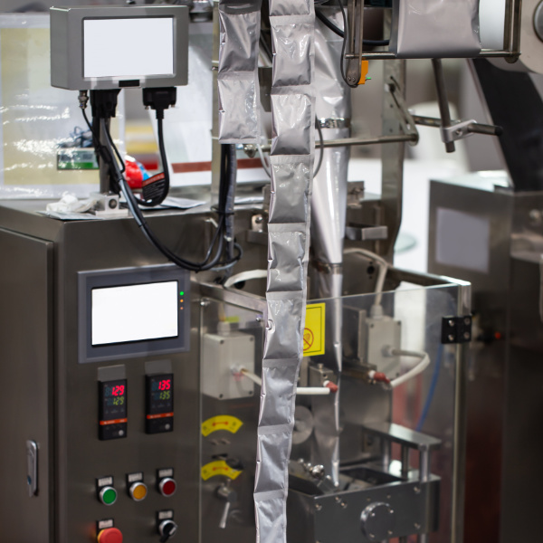 Vertical sauce sachet filling and packaging machine in food industry