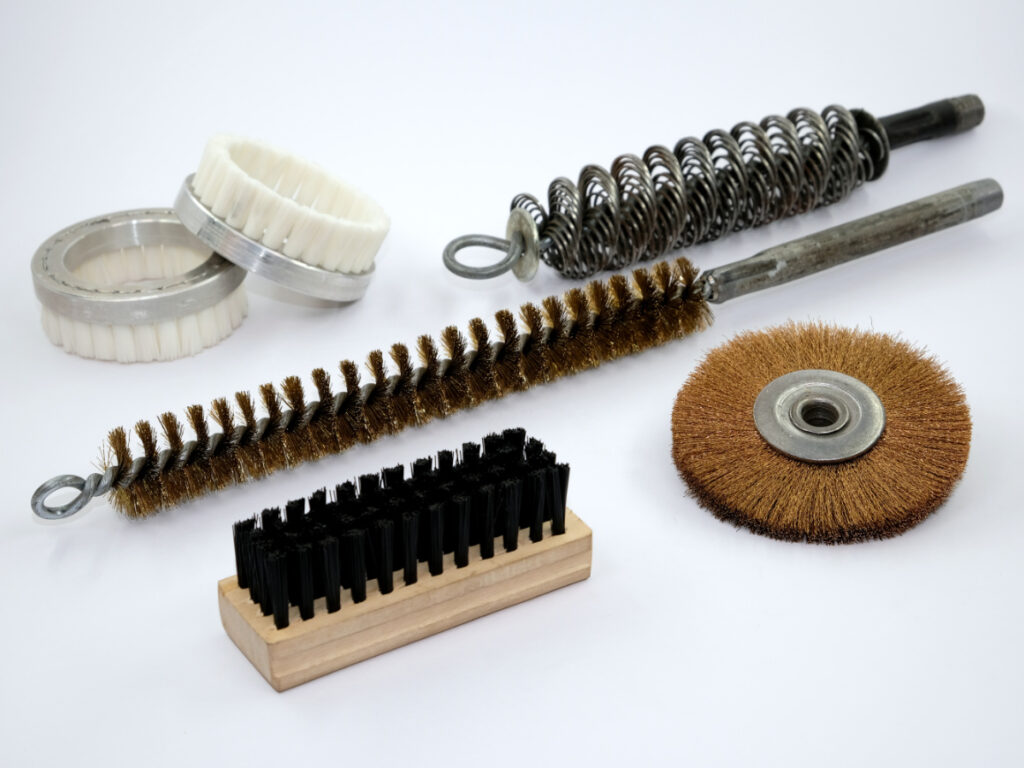 Flat lay of industrial and made-to-order brushes